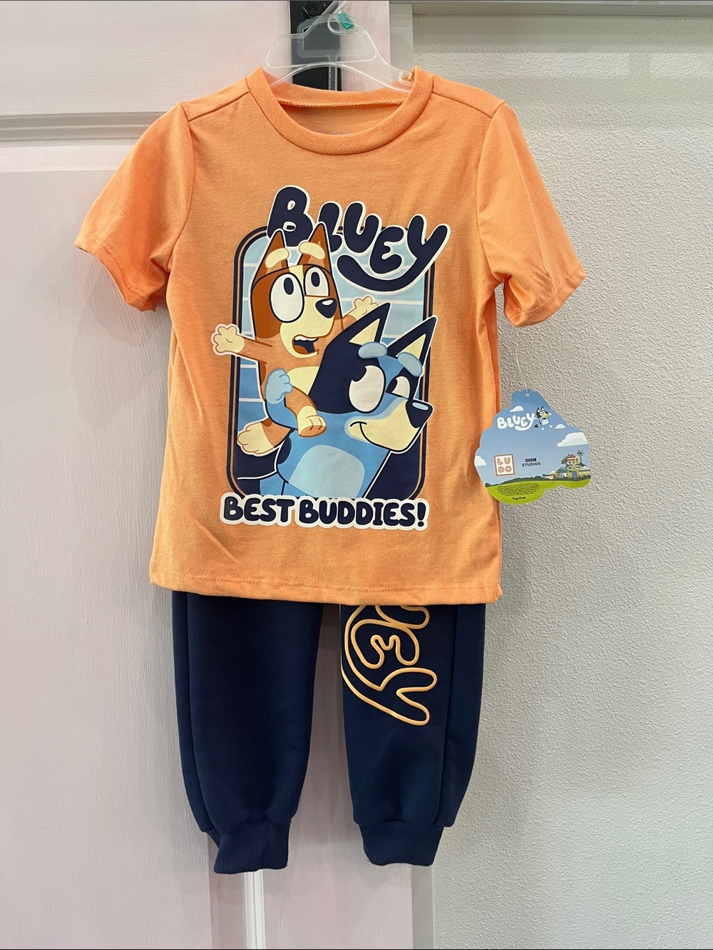 Bluey "Best Buddies" Orange & Navy Kids set